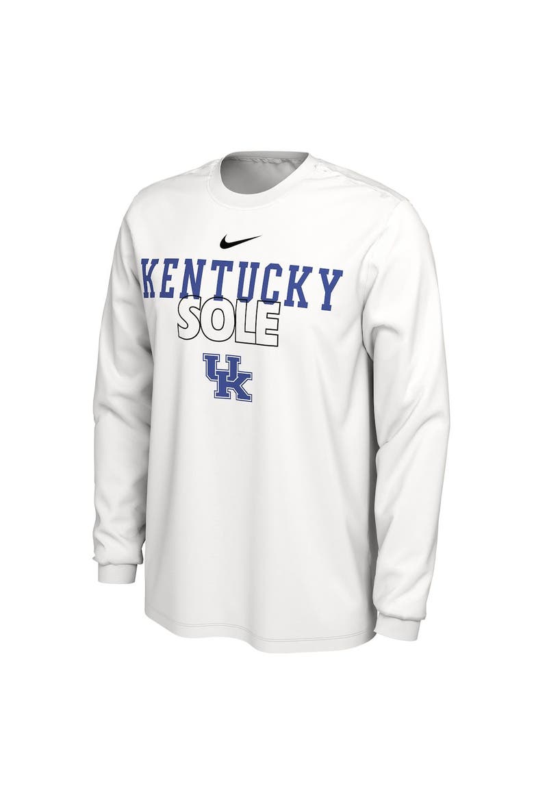 White Kentucky Wildcats 2023 On Court Bench Long Sleeve T-Shirt, Alternate, color, White