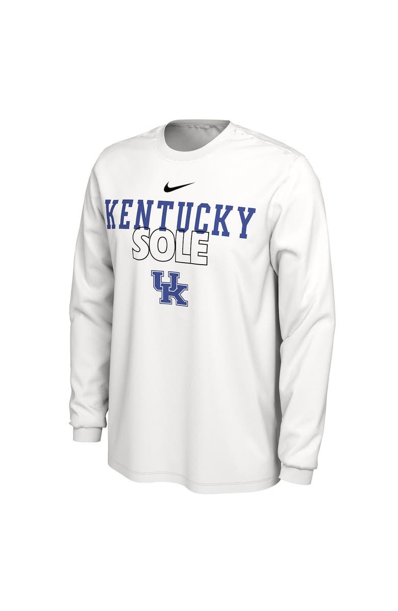 Nike White Kentucky Wildcats 2023 On Court Bench Long Sleeve T-Shirt, Alternate, color, 