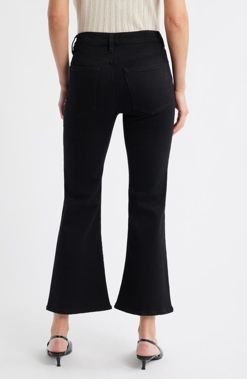Frame Pixie Icon High Waist Flare Jeans In Black