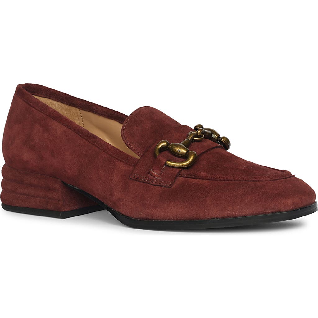 Saint G Jacqueline Suede Loafer Pump In Burgundy