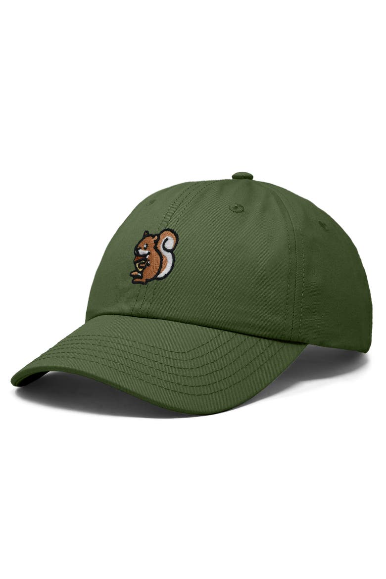 Squirrel Embroidered Outdoor Cap, Alternate, color, Olive