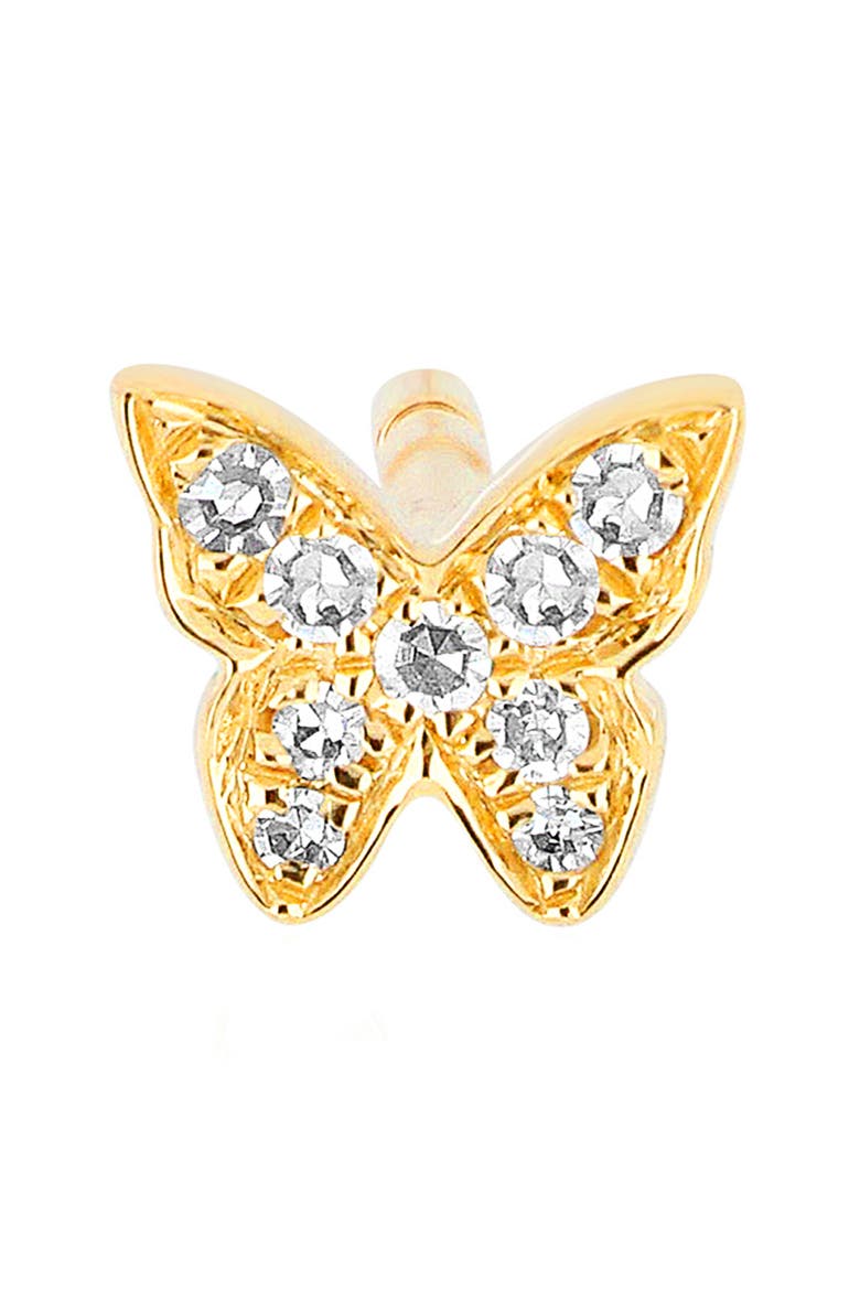Baby Butterfly Single Stud Earring, Main, color, YELLOW GOLD