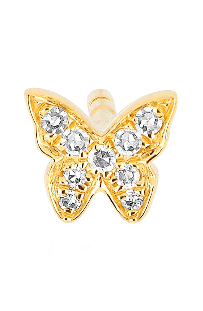 EF Collection Baby Butterfly Single Stud Earring, Main, color, Yellow Gold