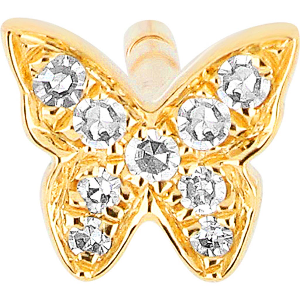 EF Collection Baby Butterfly Single Stud Earring in Yellow Gold  product