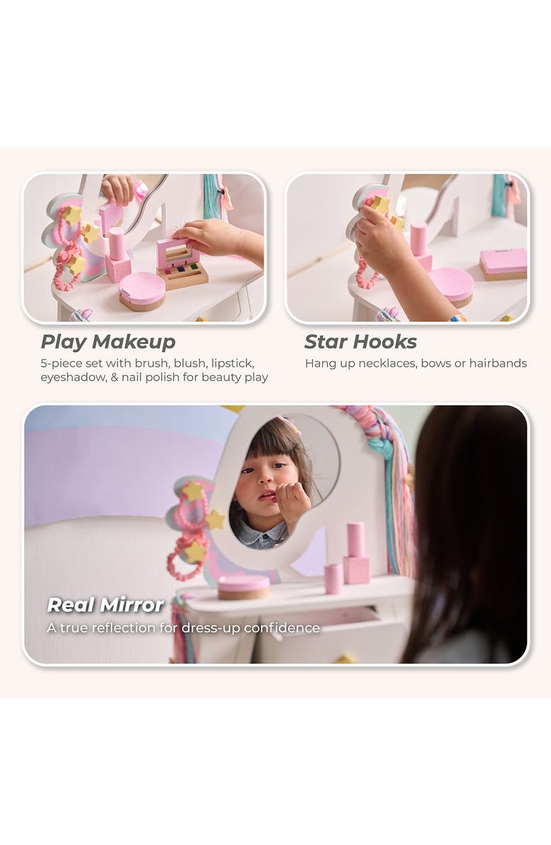 Teamson Kids Dreamy Kid Unicorn Vanity Playset, Alternate, color, Multi