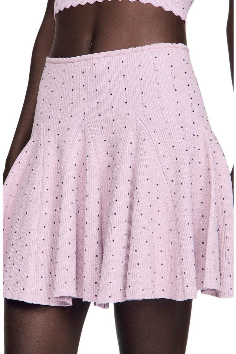 Mini rhinestone knit skirt, Alternate, color, Mauve
