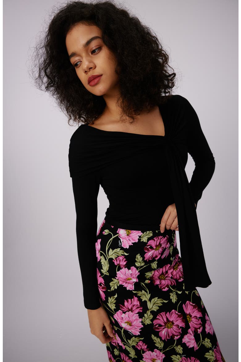 Twila Asymmetric Top, Alternate, color, BLACK