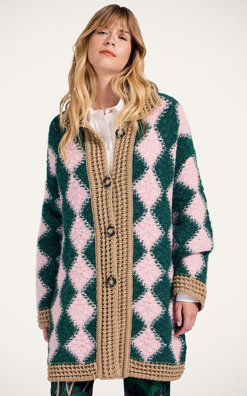 La Doublej Bowling Crocheted Wool-blend Cardigan In Multi