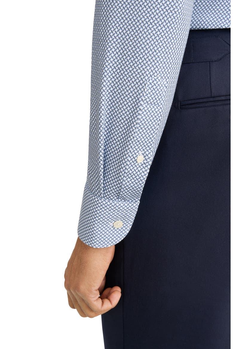 Slim Fit Geo Stretch Jersey Dress Shirt, Alternate, color, MEDIUM BLUE