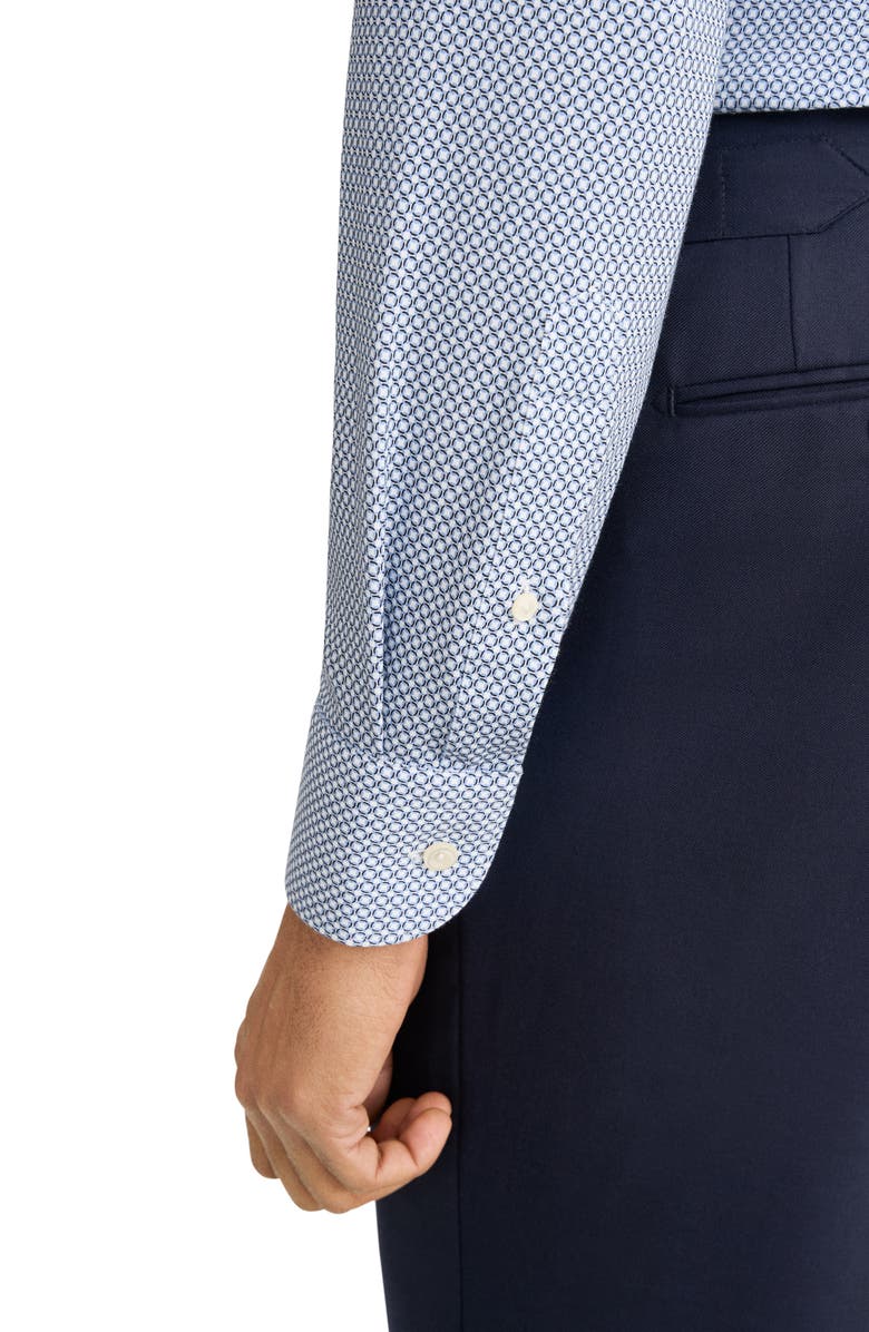 Eton Slim Fit Geo Stretch Jersey Dress Shirt, Alternate, color, Medium Blue