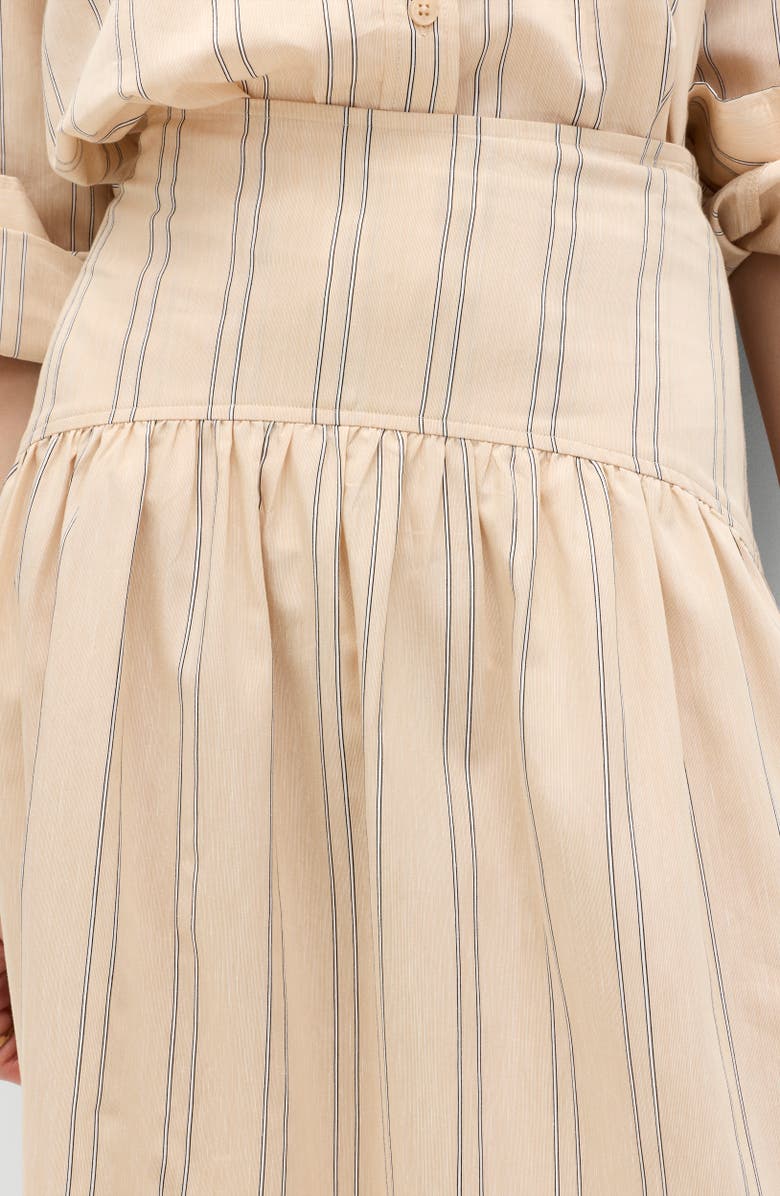 M&S Stripe Midi Skirt, Alternate, color, Natural Multi