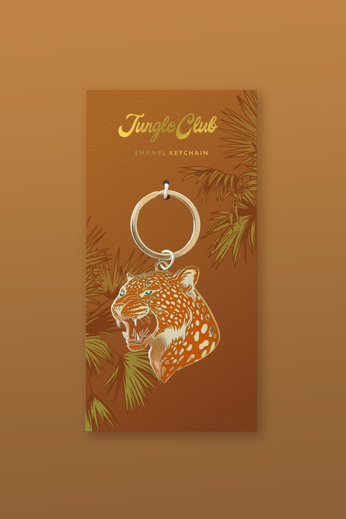 Jungle Club Leopard Enamel Keychain, Alternate, color, Leopard