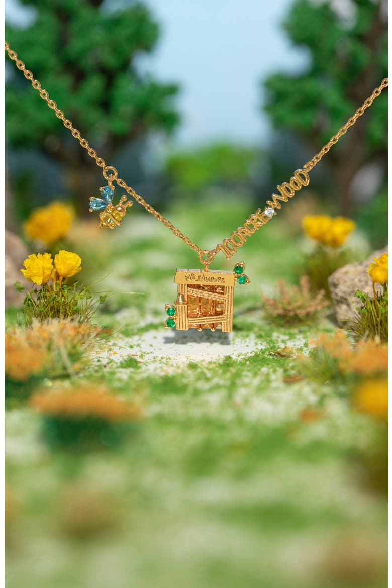 Disney Hundred Acre Wood Pendant Necklace, Alternate, color, GOLD