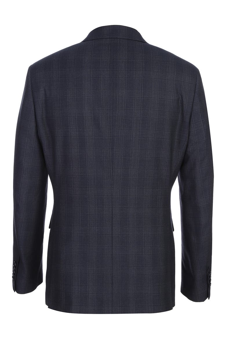 Peak Lapel Wool Blend Suit, Alternate, color, NAVY