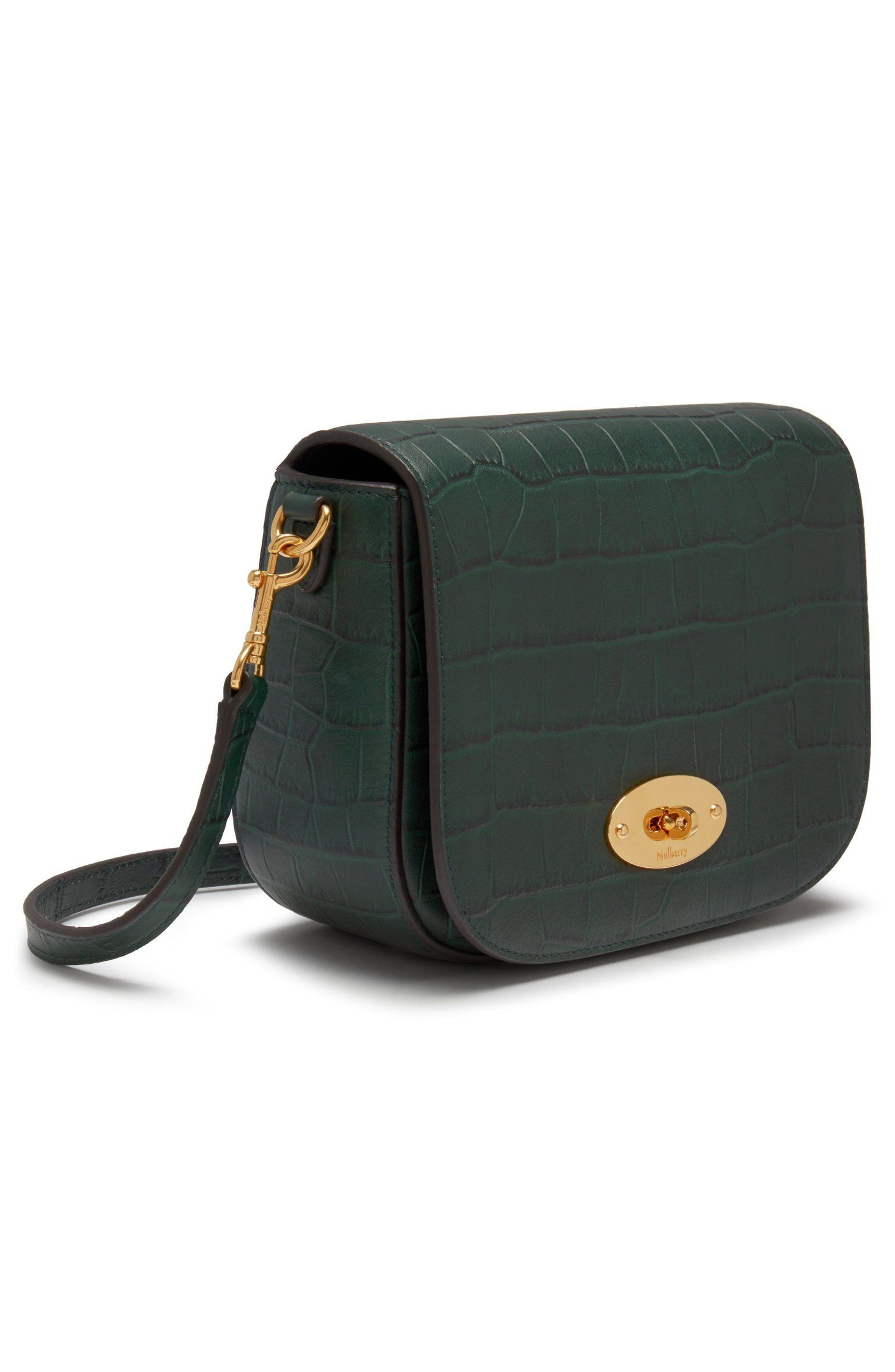 Mulberry Small Darley Croc Embossed Leather Crossbody Bag, Alternate, color, 
