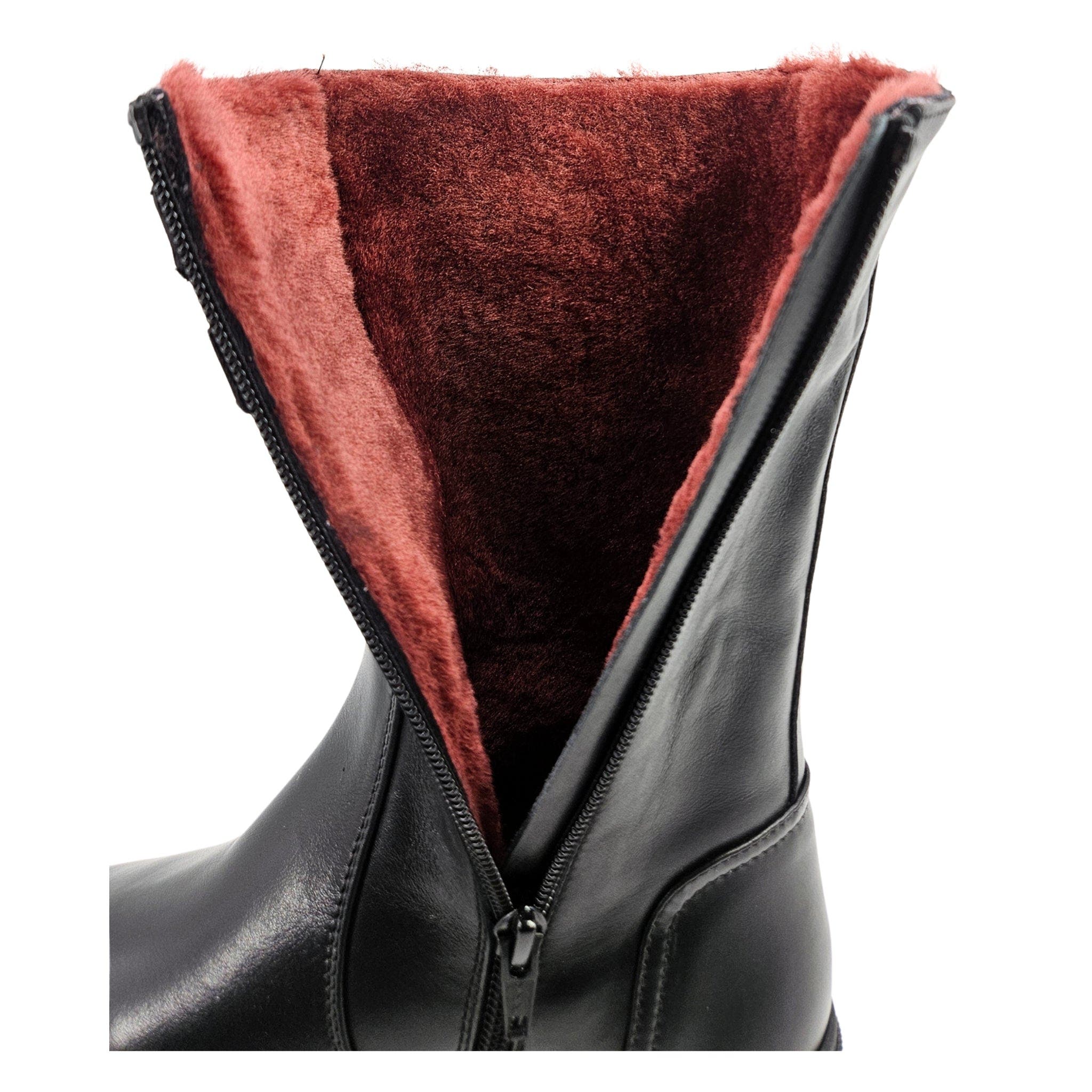 Shearling Lined Buckle Strap Platform Boots, Alternate, color, black