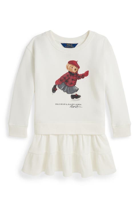 Kids' Polo Bear Long Sleeve Sweatshirt Dress