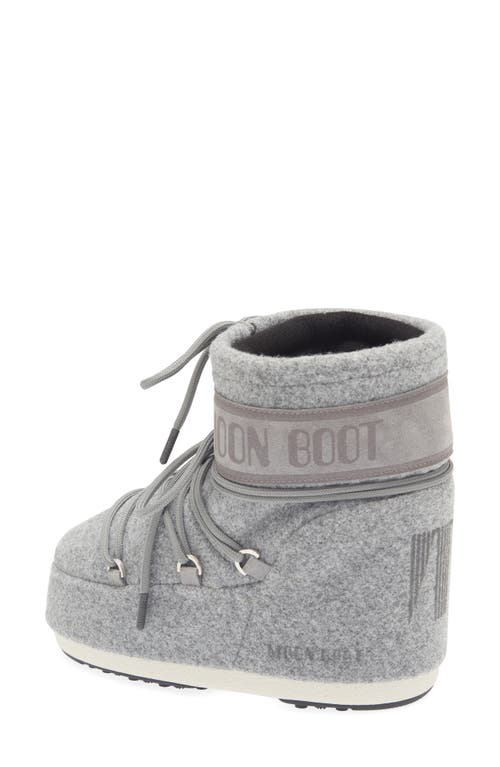 Moon Boot Womens Icon Low Lace-up Felt Snow Boots Grey