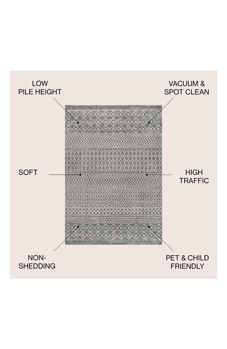 JONATHAN Y Arta Moroccan Vintage Geometric Area Rug, Alternate, color, Gray/Cream