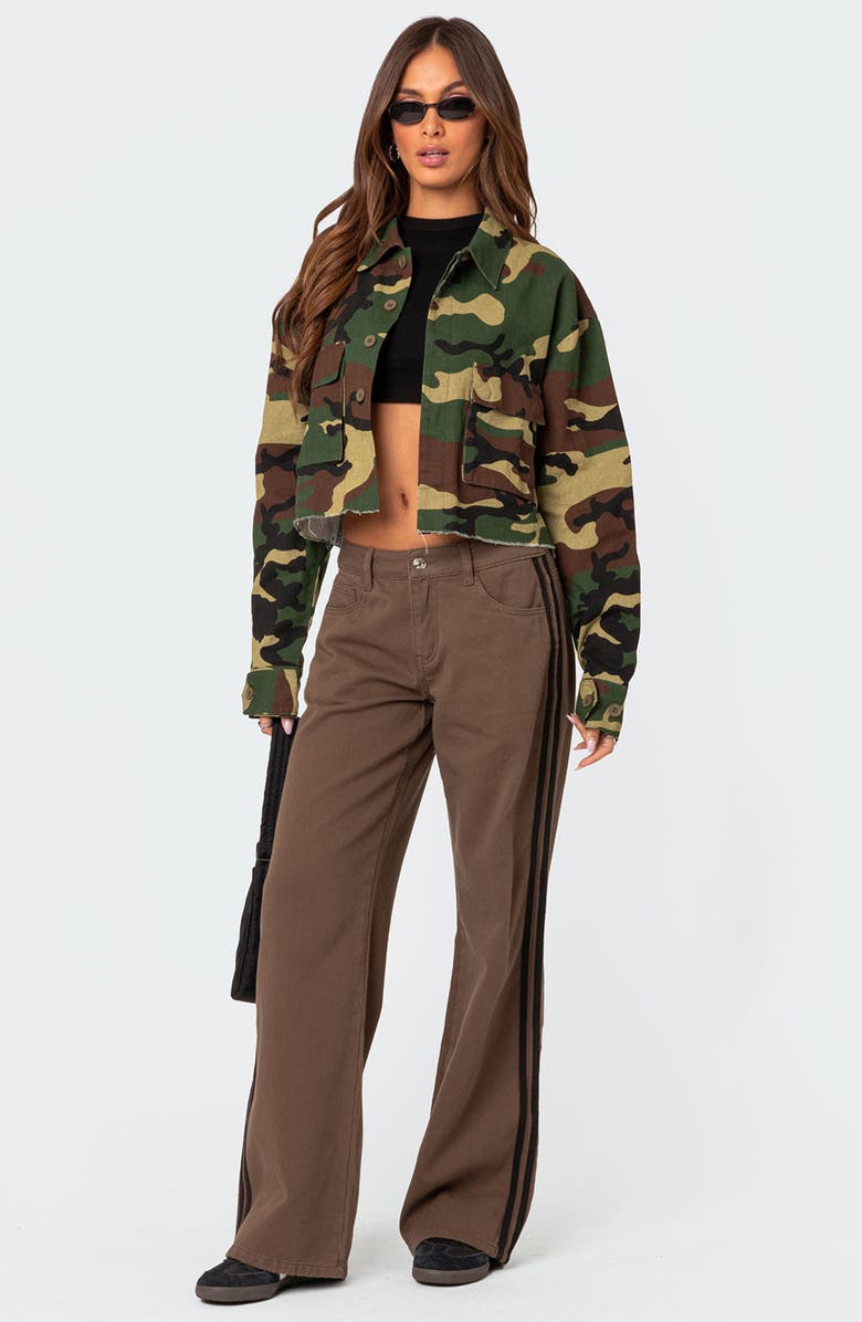 EDIKTED Carmen Camo Crop Jacket, Alternate, color, 