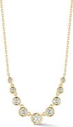 GLAZE JEWELRY Bezel Cubic Zirconia Graduated Necklace