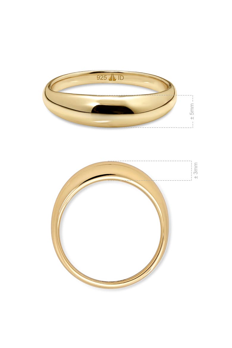 Dome Ring in Gold Plated Sterling Silver, Alternate, color, Yellow Gold