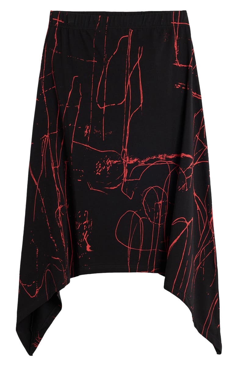 Desigual Print Handkerchief Hem Skirt, Alternate, color, Black