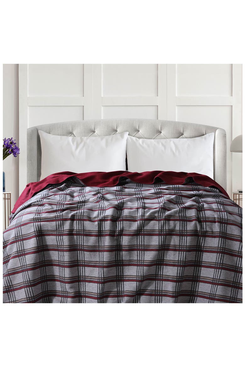 Yarn Dyed Plaid Throw Blanket, Alternate, color, PLAID DEEP RED