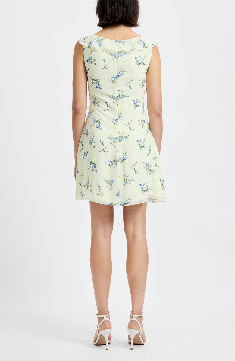 French Connection Marina Ditsy Floral Babydoll Minidress, Alternate, color, Cucumber Crush