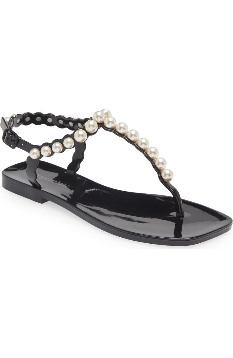 Jeffrey Campbell Pearlesque Imitation Pearl Ankle Strap Sandal, Main, color,