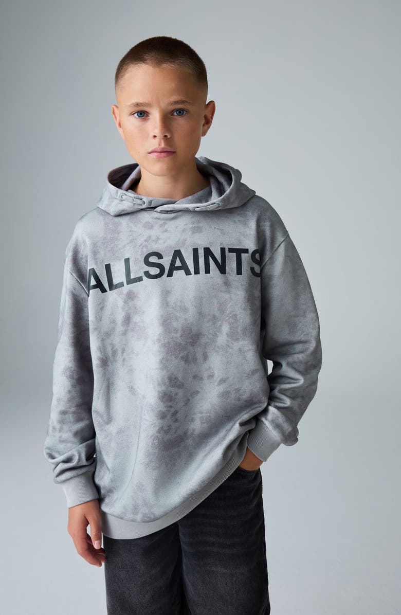 smALLSAINTS by ALLSAINTS Kids' Underground Oversize Tie Dye Hoodie, Alternate, color, Grey