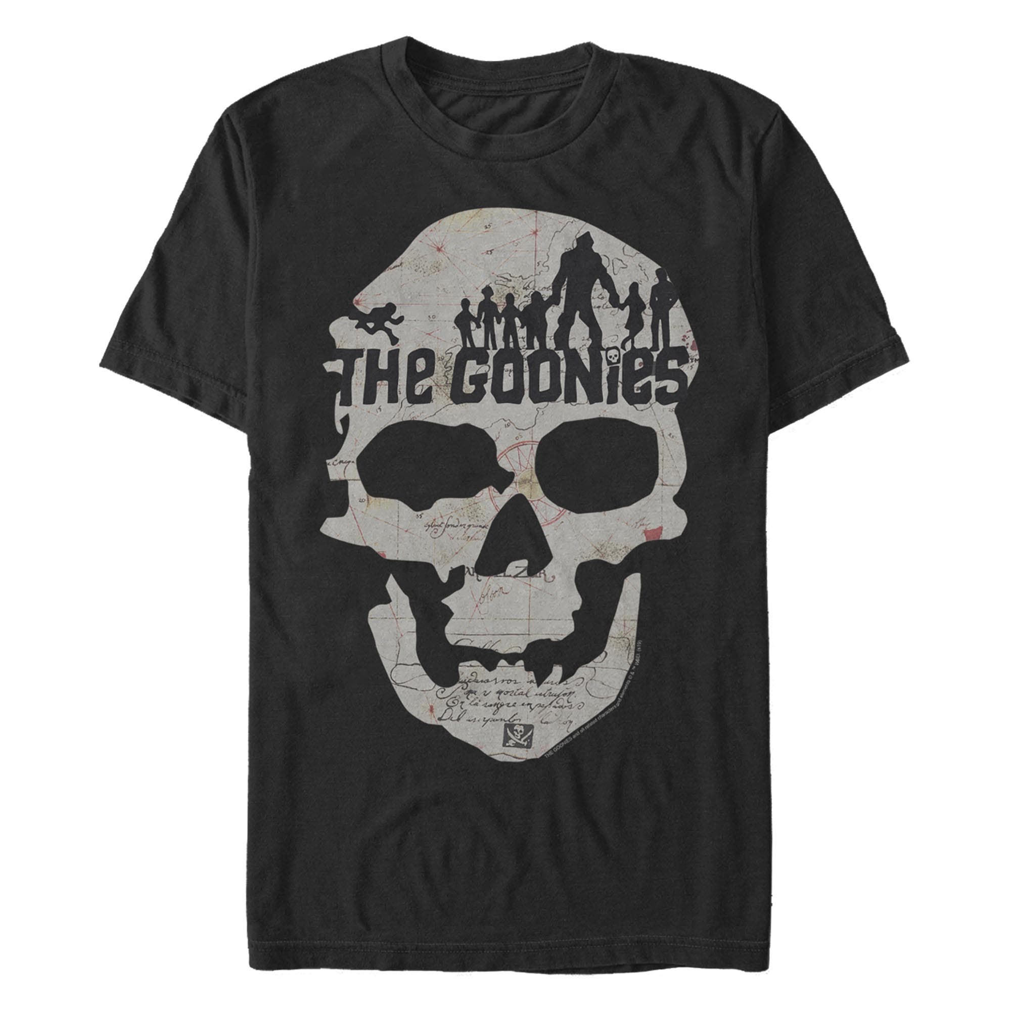 Men's The Goonies Skull Map Logo  Graphic T-Shirt in Black 