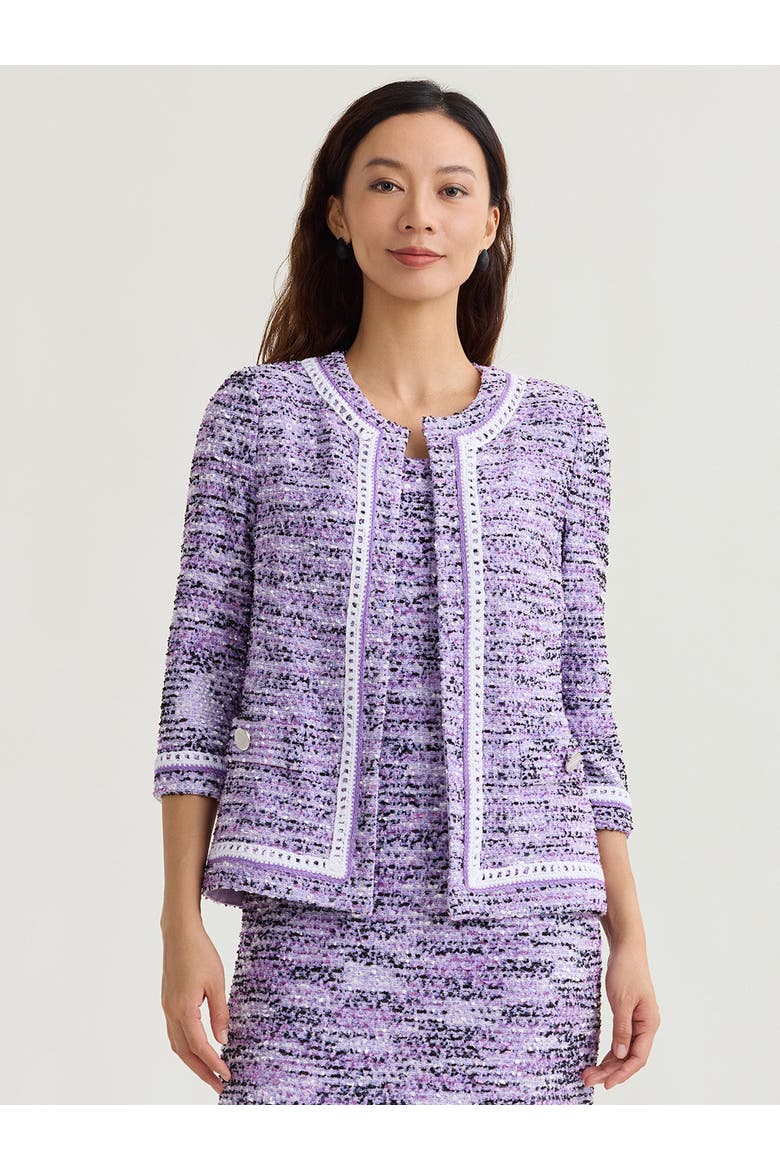 Eyelash Ribbon Knit Jacket, Alternate, color, Hushed Lavender