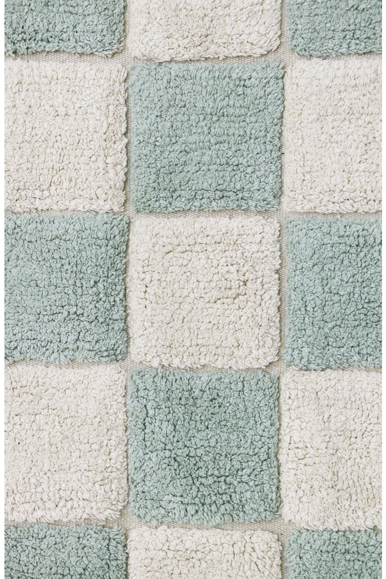 Tiles Washable Cotton Blend Rug, Alternate, color, BLUE SAGE