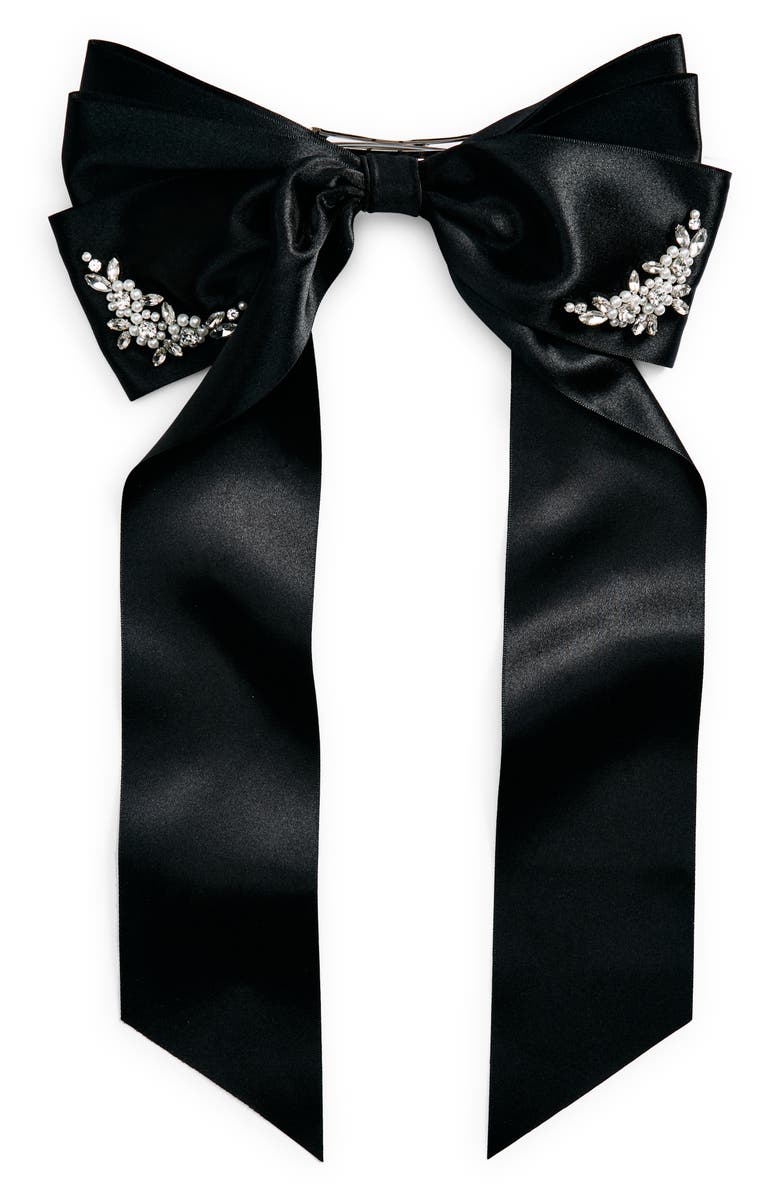 Simone Rocha Embellished Bow Hair Clip, Main, color,