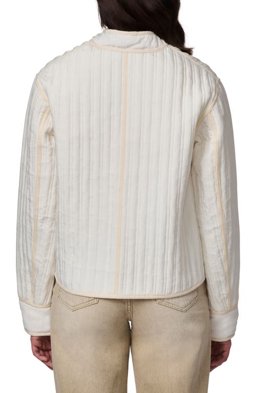 Shop Bernardo Textured Quilted Button-up Jacket In Fresh Cream/light Beige