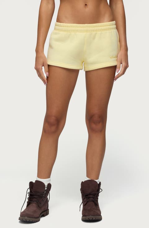 Basic Girl Low Rise Cotton Blend Sweat Shorts