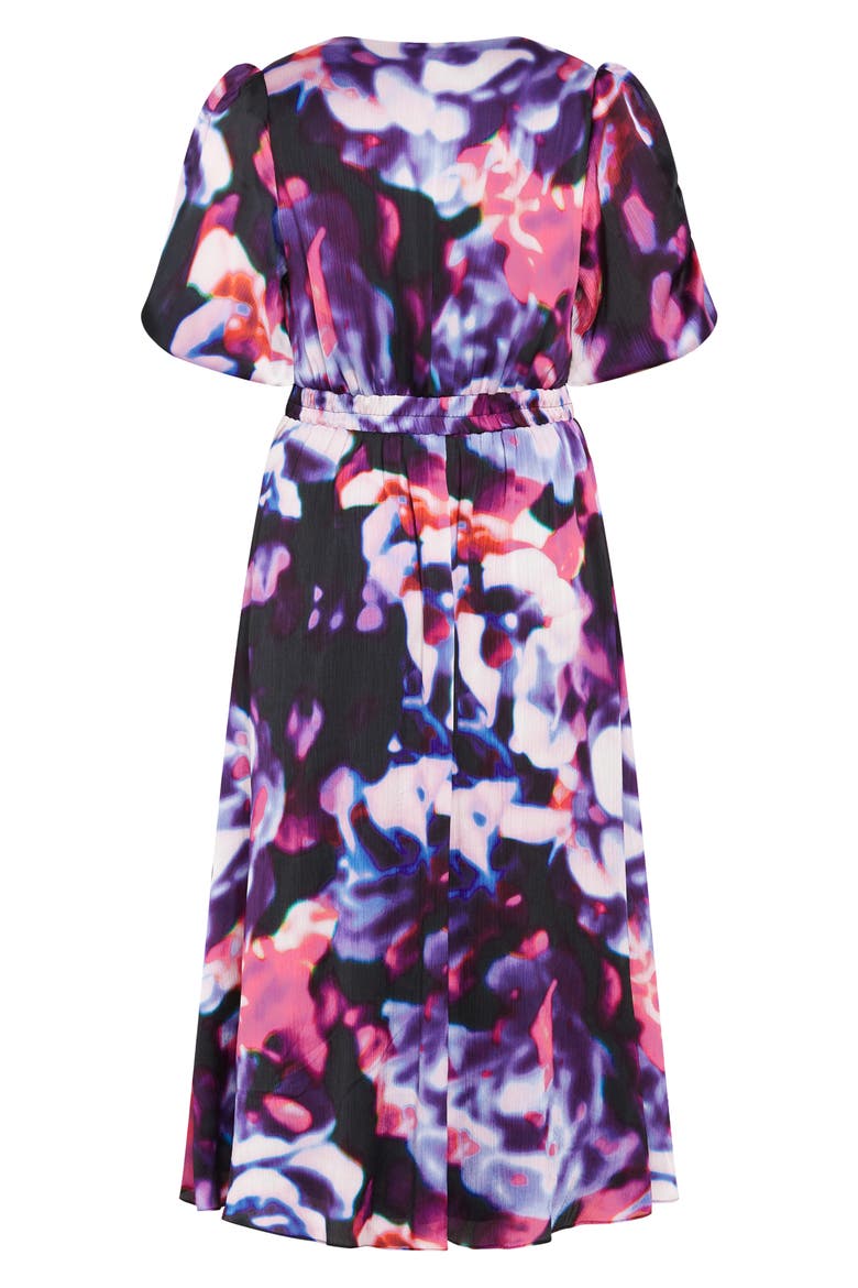Tayla Ruched Cutout Cocktail Dress, Alternate, color, NEON PRINT
