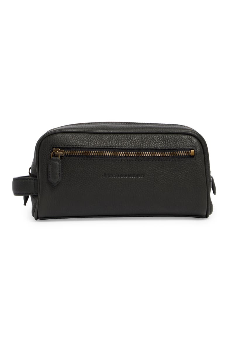Pebbled Leather Dopp Kit, Main, color, BLACK