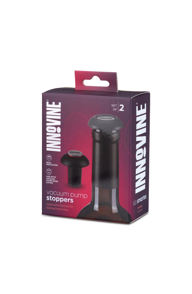 Innovine Vacuum Pump Stoppers Set of 2, Alternate, color, Black
