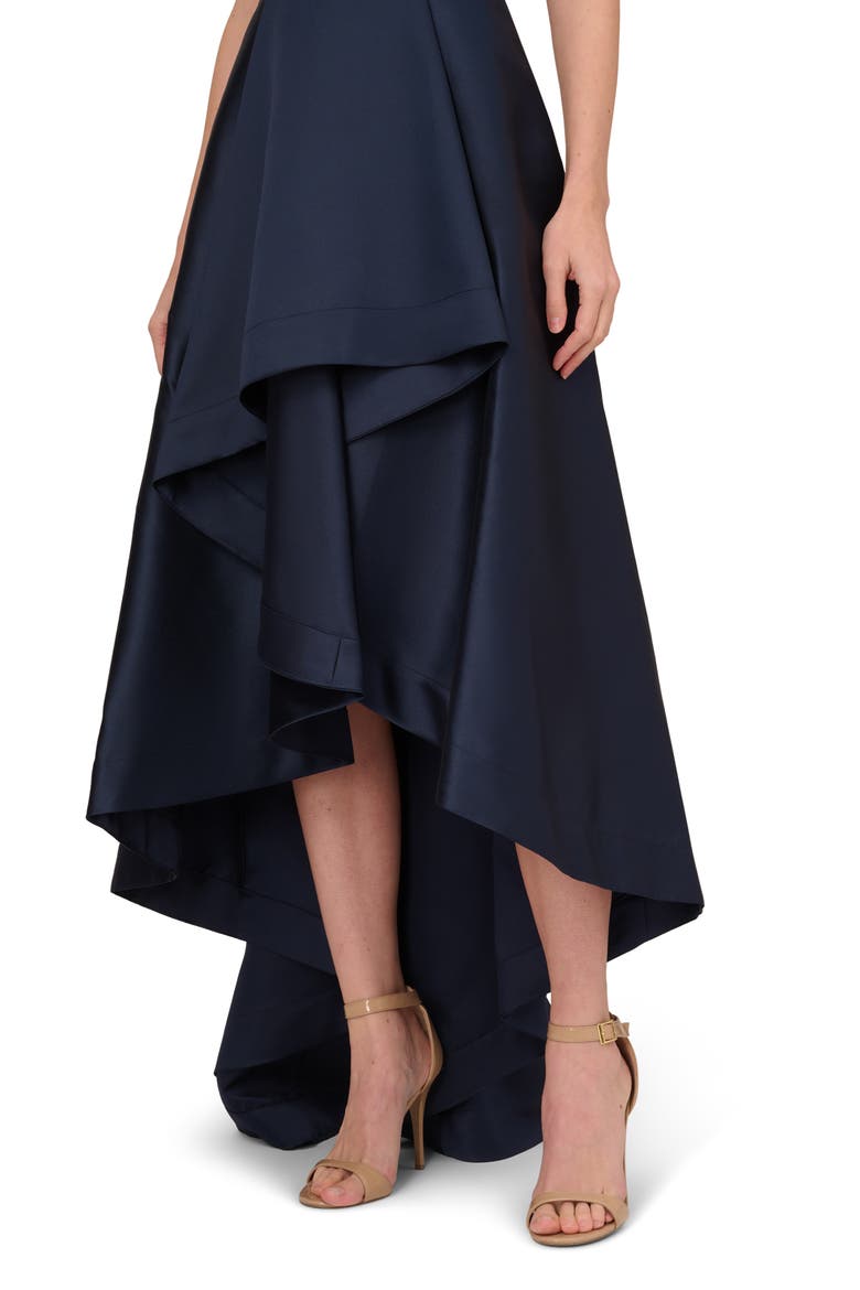 Mikado High/Low Sleeveless Gown, Alternate, color, MIDNIGHT