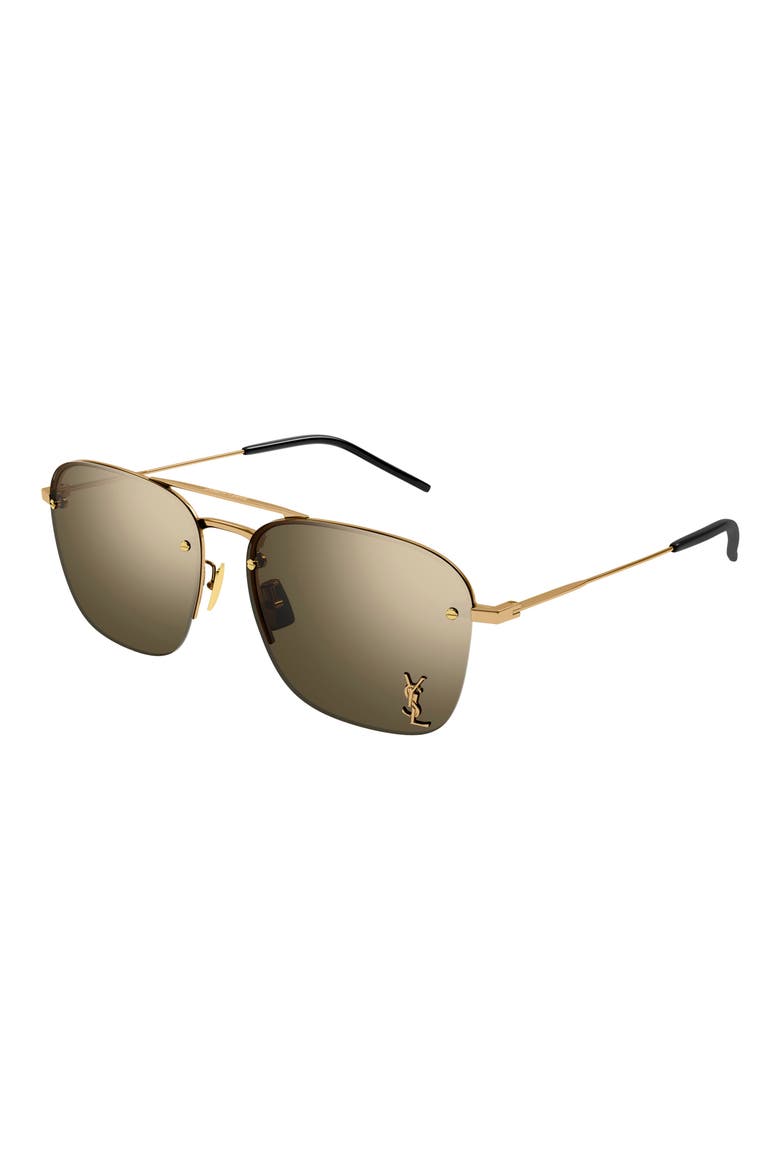 59mm Tinted Aviator Sunglasses, Alternate, color, BRONZE