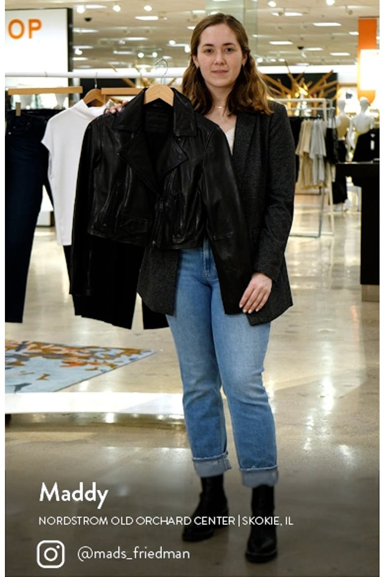 Elora Crop Leather Biker Jacket video