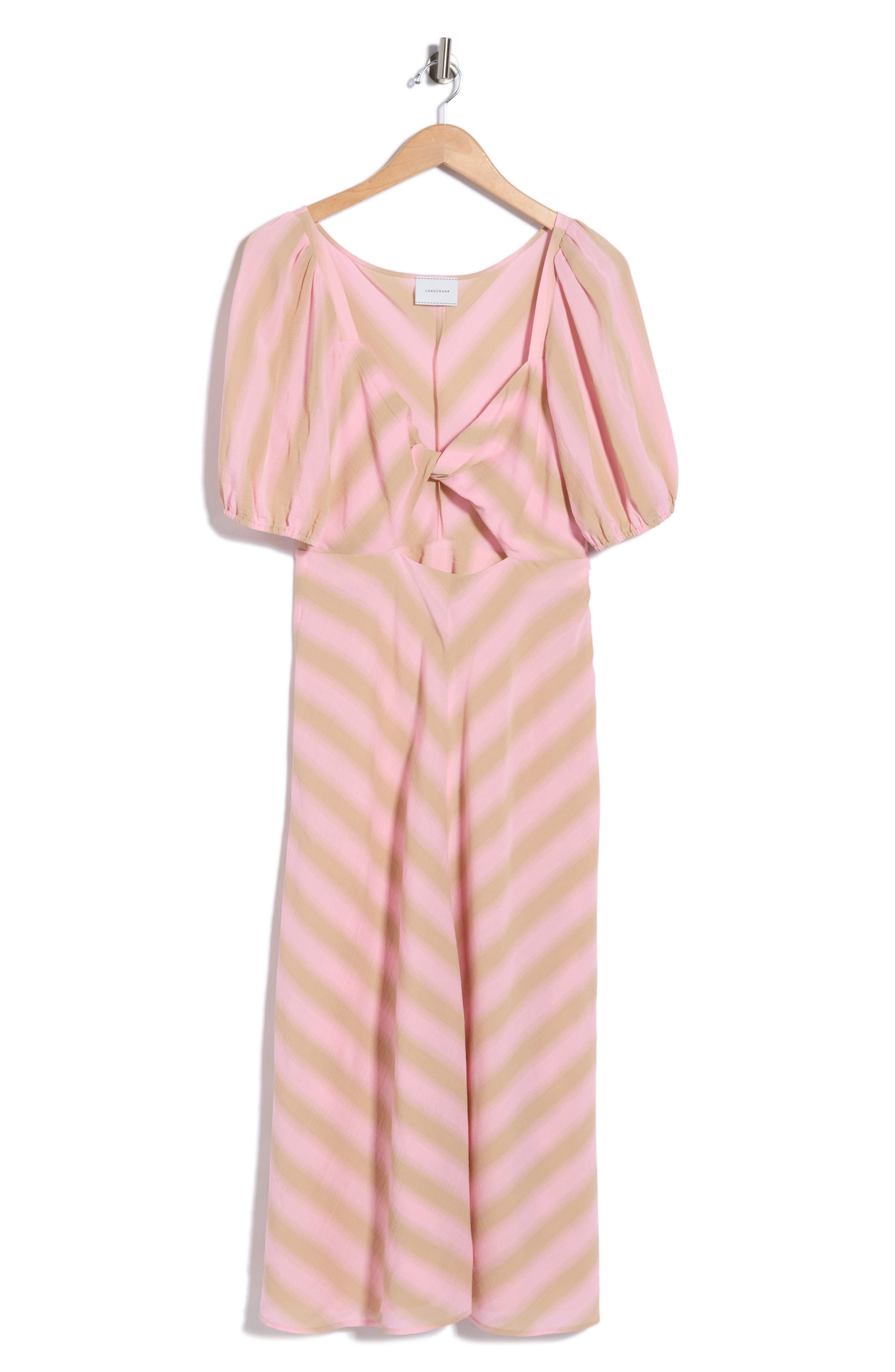 Twist Front Puff Sleeve Dress