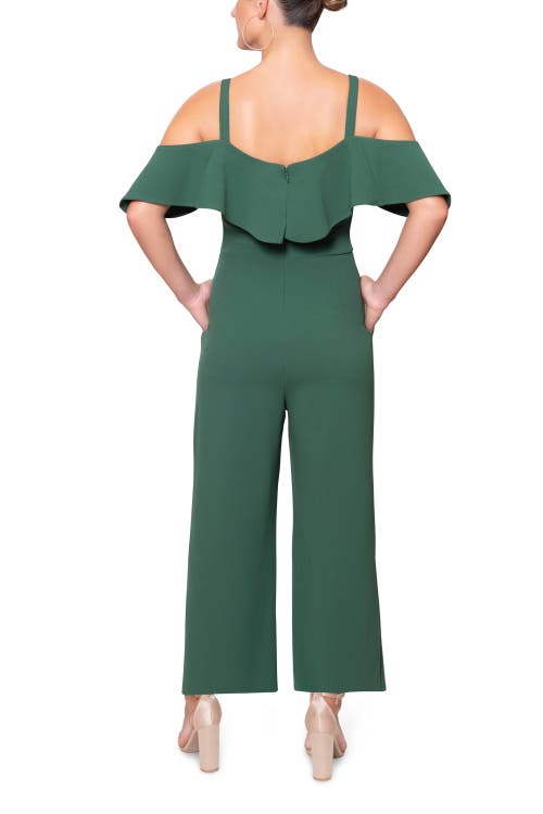 Rachel Rachel Roy Marcella Off The Shoulder Ruffle Jumpsuit In Green
