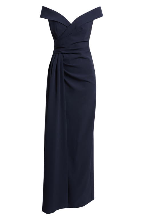 ELIZA J ELIZA J SOCIAL PORTRAIT COLLAR LAGUNA CREPE GOWN 