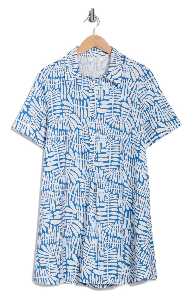 STITCHDROP Windjammer Short Sleeve Cotton Shirtdress, Alternate, color,