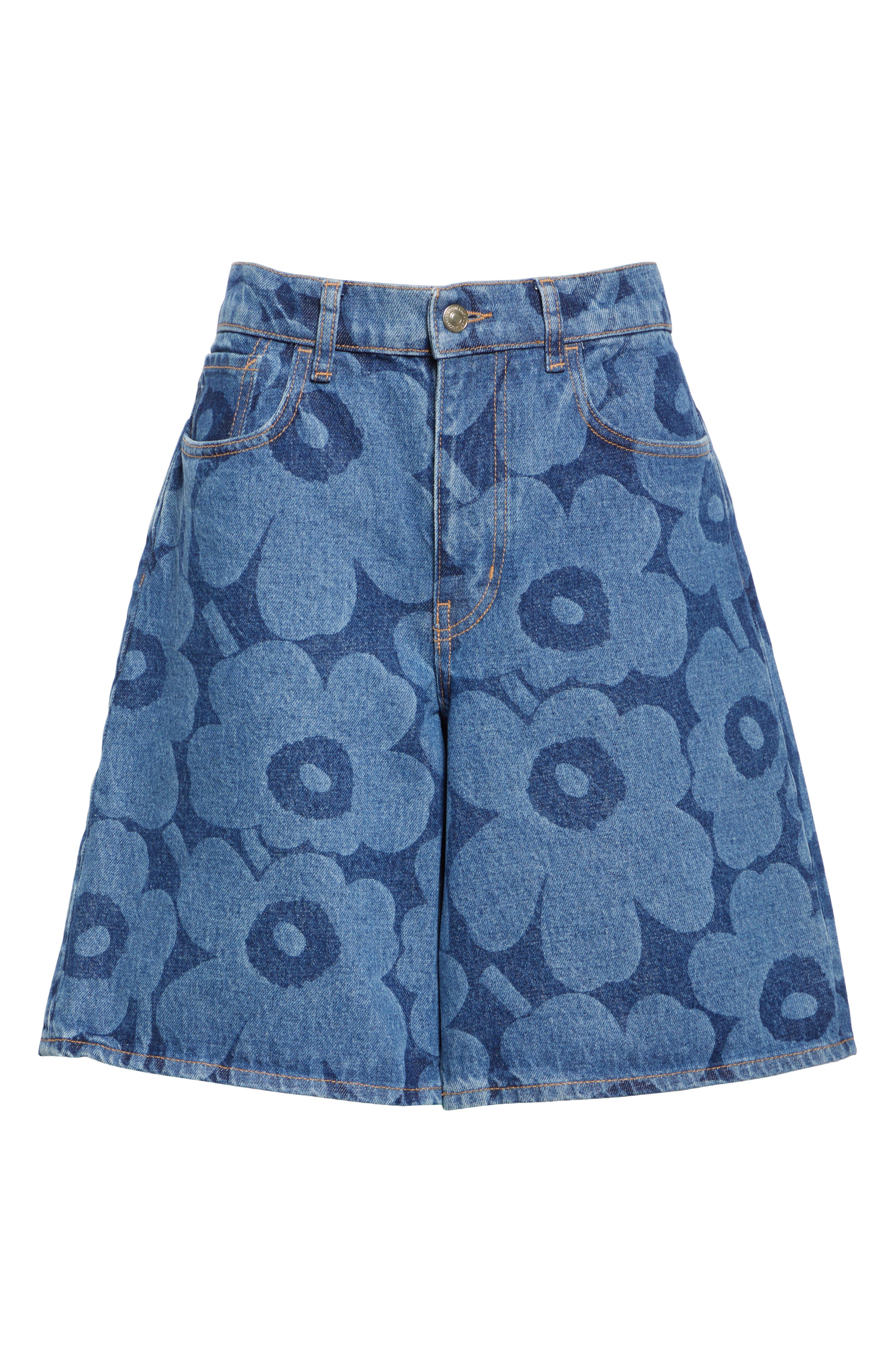 ⭐うめこ⭐ Marimekko Maridenim Marssi Unikko Denim Shorts (Women) | Nordstromrack