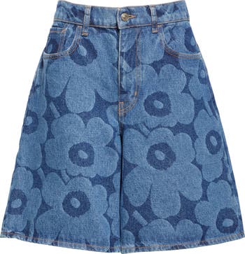 Marimekko Maridenim Marssi Unikko Denim Shorts | Nordstrom