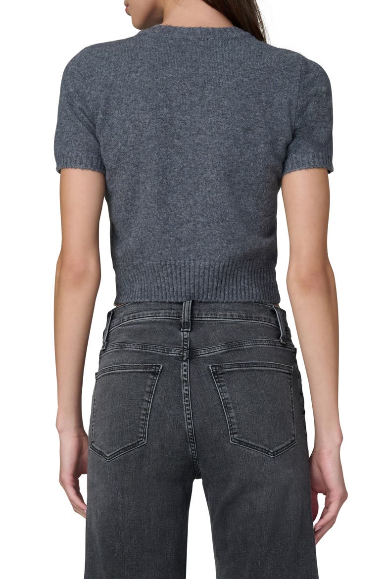 The Steph Shrunken Short Sleeve Sweater, Alternate, color, CHARCOAL